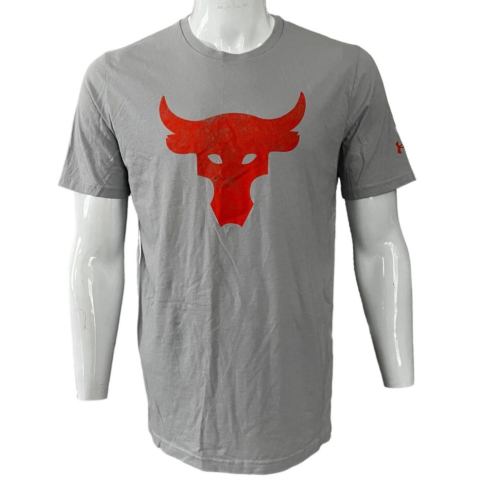 Under Armour Shirt Men's Size Large PJT Rock Brahma Bull Loose Short-Sleeve‎